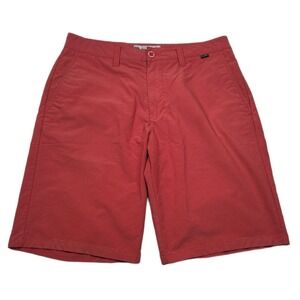Travis Mathew Golf Shorts Mens Size 32 Red Hybrid Flat Front Casual‎
